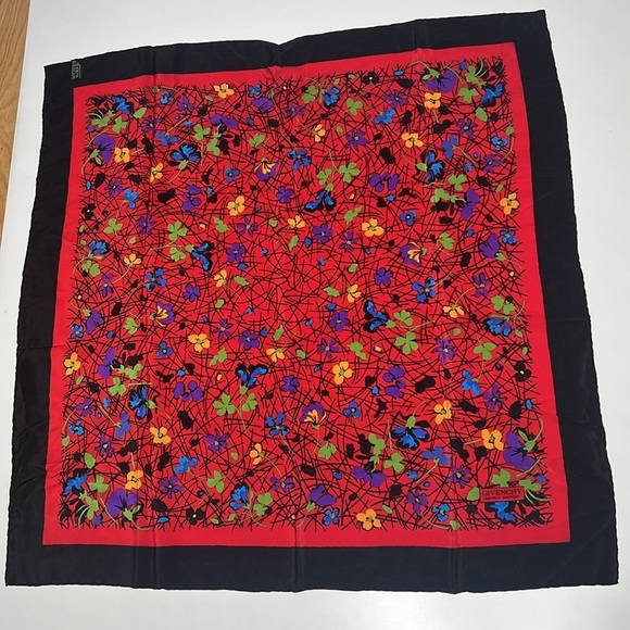 Givenchy 30” Vintage 100% Silk Scarf Rolled Edges - Picture 2 of 5